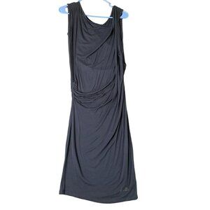Seven 7 Womens Size Small Navy Blue Cap Sleeve Midi Dress Wrap Look